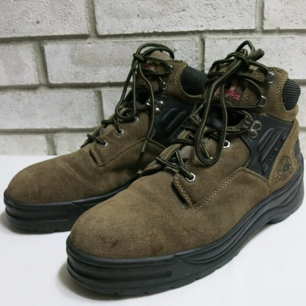 Brahma Suede Leather Steel Toe Boots Safety Shoes Men's Work Footwear Sz 11